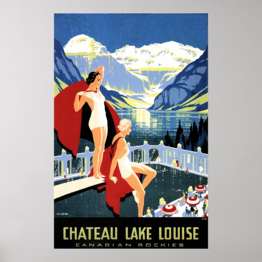 CHATEAU SEE LOUISE Frauen Kanadische Rockies Reise Poster (Vorne)