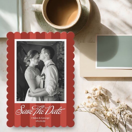 Chateau Stripe Foto Save-the-Date Save The Date