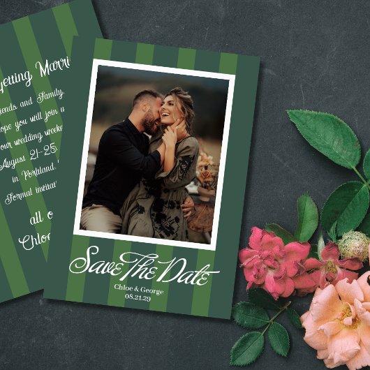 Chateau Stripe Foto Save-the-Date Save The Date