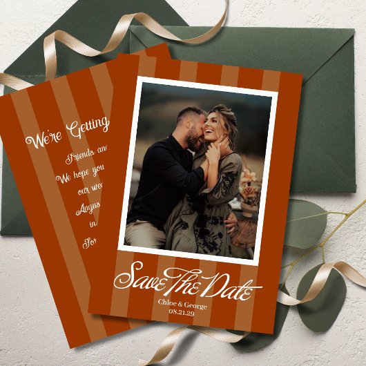 Chateau Stripe Foto Save-the-Date Save The Date