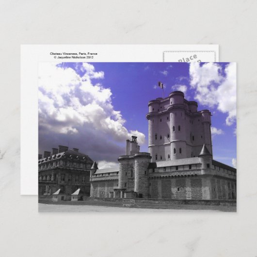 Chateau Vincennes, Paris Postkarte (Vorne/Hinten)