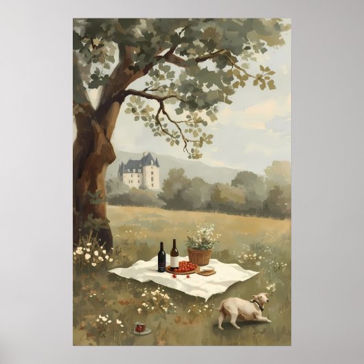 Chateaucore-Picknick-Gemälde französische Landscha Poster (Vorne)