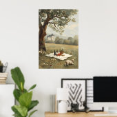 Chateaucore-Picknick-Gemälde französische Landscha Poster (Heimbüro)