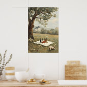 Chateaucore-Picknick-Gemälde französische Landscha Poster (Küche)
