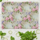 ChateauCore Pink Rose and Lavender Shabby Chic Geschirrtuch (Gefaltet)