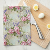 ChateauCore Pink Rose and Lavender Shabby Chic Geschirrtuch (Viertel Falte)
