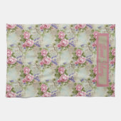 ChateauCore Pink Rose and Lavender Shabby Chic Geschirrtuch (Horizontal)