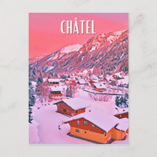 Châtel Skistation Postkarte