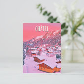 Châtel Skistation Postkarte (Stehend Vorderseite)