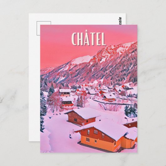Châtel Skistation Postkarte (Vorne/Hinten)