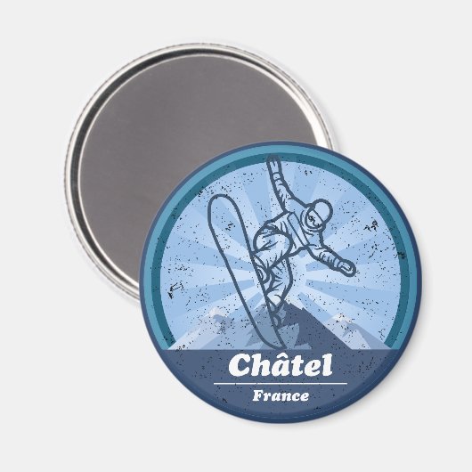 Châtel Skistation - Snowboard Magnet (Vorderseite/Rückseite)
