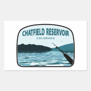 Chatfield Reservoir Colorado Angelrute Rechteckiger Aufkleber