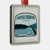 Chatfield Reservoir Colorado Fishing Rod Ornament Aus Metall (Rechts)
