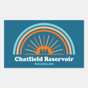 Chatfield Reservoir Colorado Rainbow Rechteckiger Aufkleber