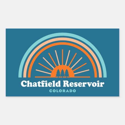 Chatfield Reservoir Colorado Rainbow Rechteckiger Aufkleber (Vorderseite)