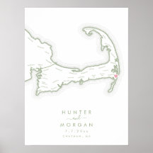 Chatham Bars Inn Hochzeits-Gästebuchposter mit Wei
