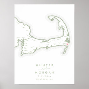Chatham Bars Inn Hochzeits-Gästebuchposter mit Wei Poster