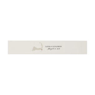 Chatham Cape Cod Map mit Herz Hochzeit Einladungsbanderole