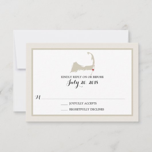 Chatham Cape Cod mit Herz | HochzeitsrSVP RSVP Karte (Vorderseite)