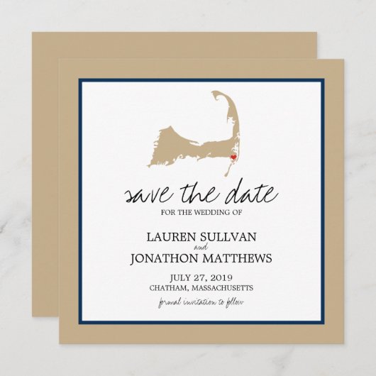 Chatham Cape Cod Wedding Save the Date (Vorne/Hinten)