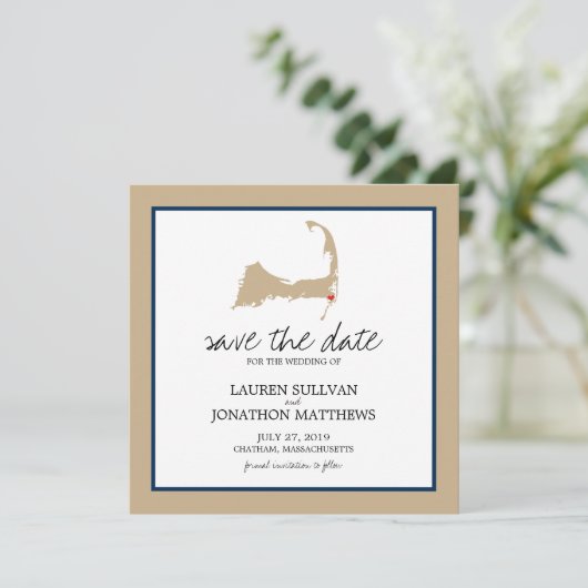 Chatham Cape Cod Wedding Save the Date (Stehend Vorderseite)
