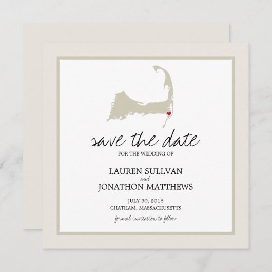 Chatham Cape Cod Wedding Save the Date (Vorne/Hinten)