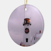 Chatham Leuchtturm im Schnee Keramikornament (Links)