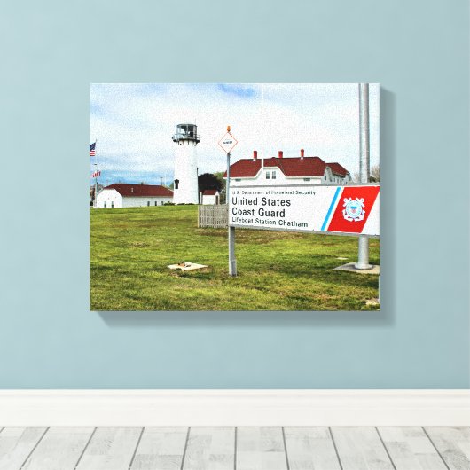 Chatham Lighthouse, Cape Cod, MA Wrapped Canvas Leinwanddruck (Insitu (Holzboden))
