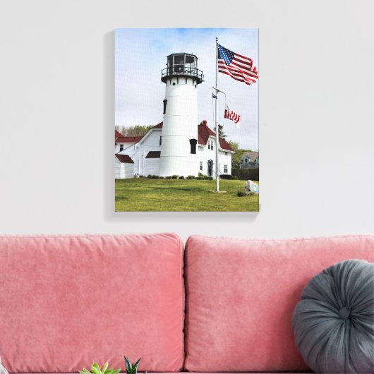 Chatham Lighthouse, Cape Cod, MA Wrapped Canvas Leinwanddruck (Insitu (Wohnzimmer))