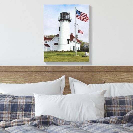 Chatham Lighthouse, Cape Cod, MA Wrapped Canvas Leinwanddruck (Insitu (Schlafzimmer))