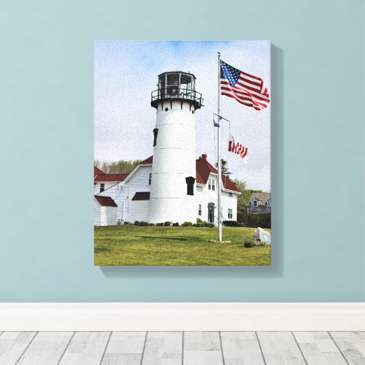 Chatham Lighthouse, Cape Cod, MA Wrapped Canvas Leinwanddruck (Insitu (Holzboden))