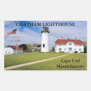 Chatham Lighthouse, Cape Cod Massachusetts Rechteckiger Aufkleber