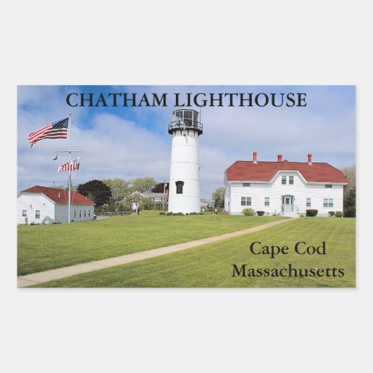 Chatham Lighthouse, Cape Cod Massachusetts Rechteckiger Aufkleber (Vorderseite)