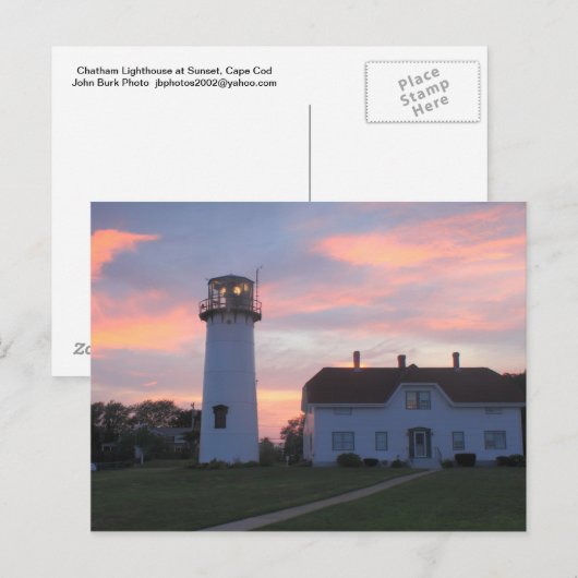 Chatham Lighthouse Sunset Postkarte (Vorne/Hinten)