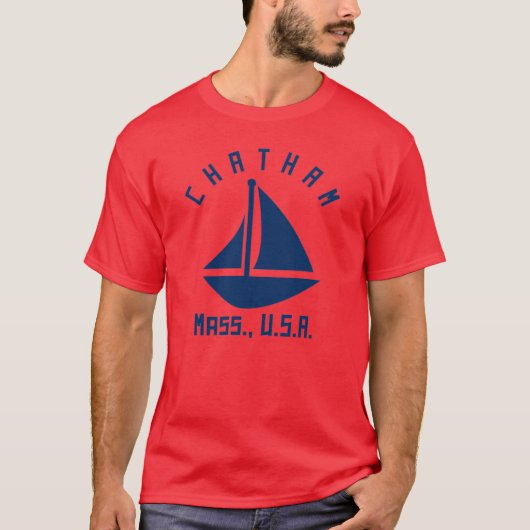 Chatham Massachusetts Segelboot Marine Blue Te T-Shirt (Vorderseite)