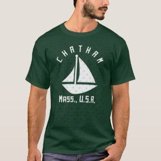 Chatham Massachusetts Segelboot Weißer Text A T-Shirt