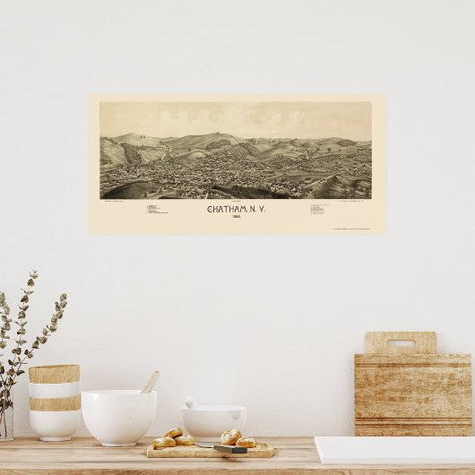 Chatham, NY Panoramic Map - 1886 Poster (Küche)
