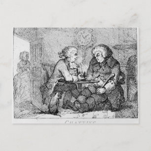 Chating, Illustration Postkarte