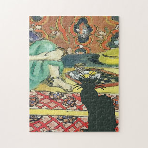 ChatNoir auf dem Boden Puzzle