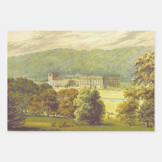Chatsworth Derbyshire Jane Austen Darcy Pemberly Geschenkpapier Set (Vorderseite)