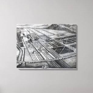 Chatsworth Haus, graviert von Johannes Kip Leinwanddruck