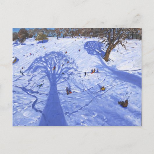 Chatsworth winter tree shadows 2013 postkarte (Vorderseite)