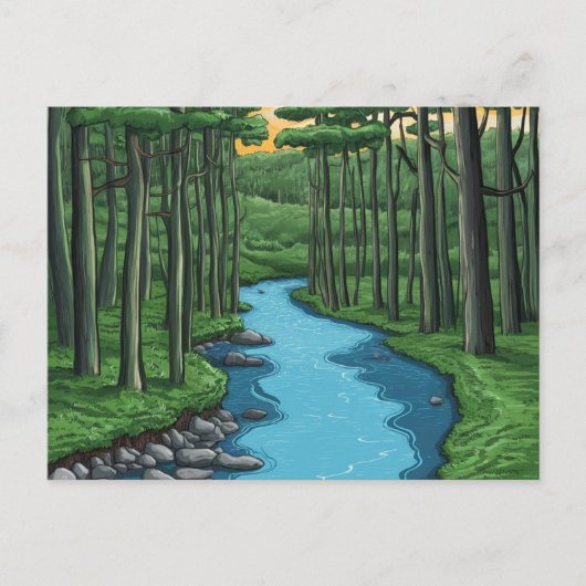 Chattahochee River Atlanta, Georgia Painting Postkarte (Vorderseite)