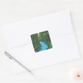 Chattahochee River Atlanta, Georgia Painting Quadratischer Aufkleber (Umschlag)