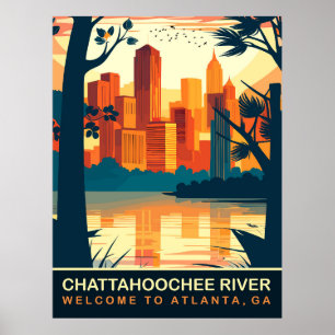 Chattahochee River Atlanta, Georgia, Travel Poster