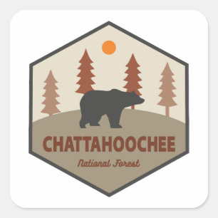 Chattahoochee National Forest Bear Quadratischer Aufkleber