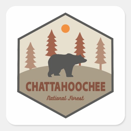 Chattahoochee National Forest Bear Quadratischer Aufkleber (Vorderseite)