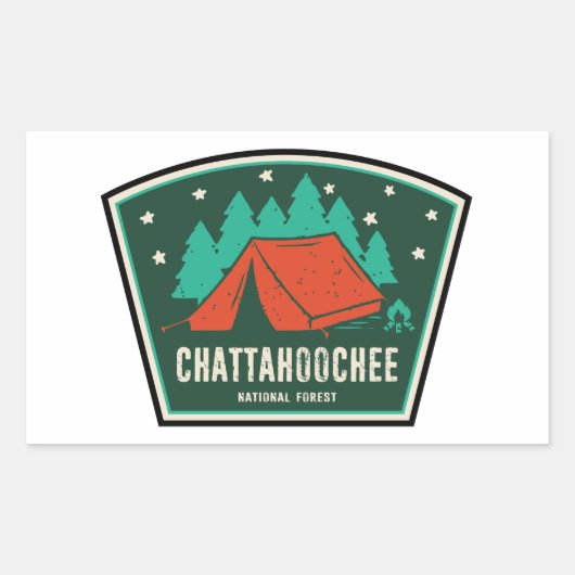 Chattahoochee National Forest Camping Rechteckiger Aufkleber (Vorderseite)