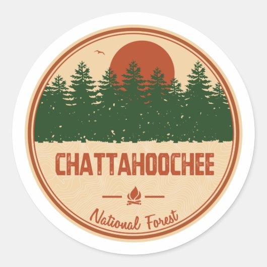 Chattahoochee-Nationalwald Runder Aufkleber (Vorderseite)