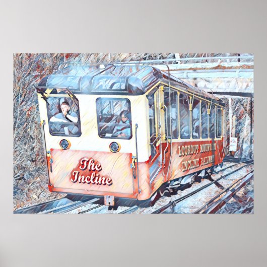 Chattanooga Bergbahn mit Aussicht Poster (Vorne)